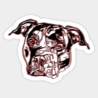 Pitbull Dog Canine Breed Head Strong Muscular Guard Sticker